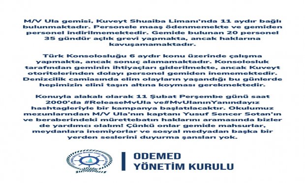 M/V ULA'NIN YANINDAYIZ